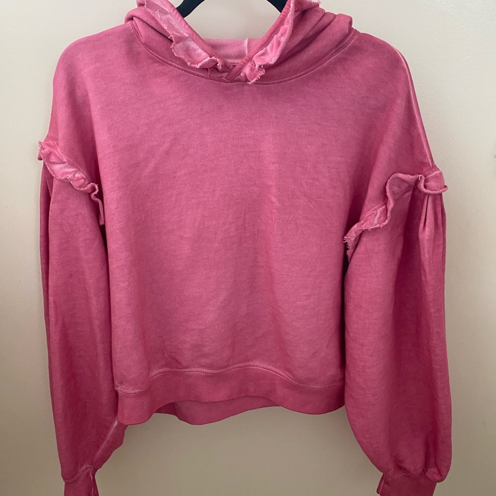 Something Navy Taylor Ruffle Hoodie